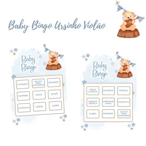 Baby Bingo Ursinho Violão Azul - 100 Cartelas pdf