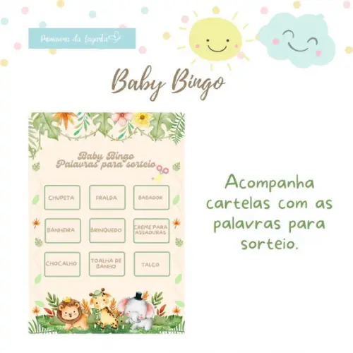 Baby Bingo Safári Personalizado C/nome - 50 Cartelas pdf