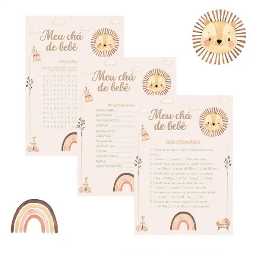 Kit Brincadeiras Chá de Bebê Arco-íris Baby Boho (pdf)