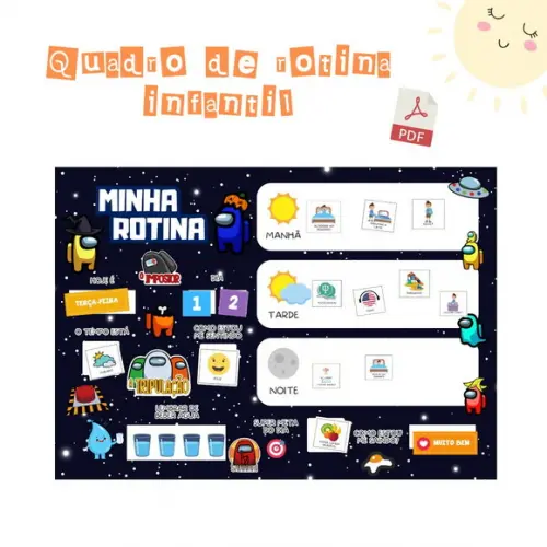 Quadro Rotina Infantil Among Us (digital Pdf)