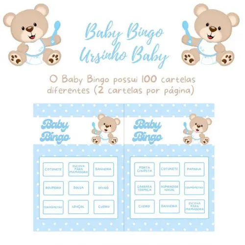 Baby Bingo Ursinho Baby Poá - 100 Cartelas pdf
