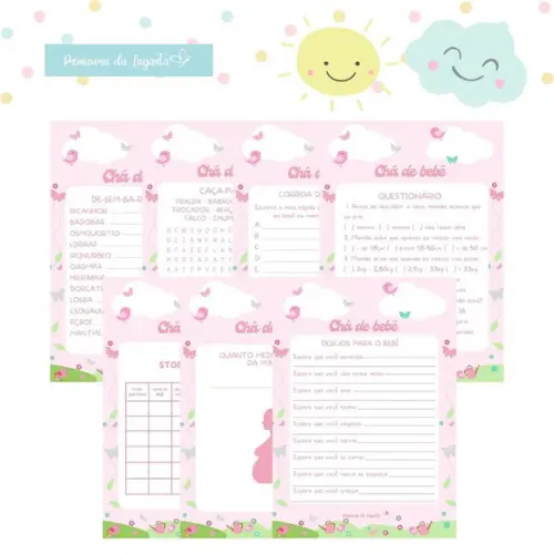 Kit Brincadeiras Chá de Bebê Jd Encantado (digital Pdf)