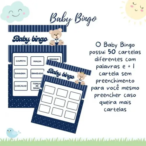 Baby Bingo Ursinho Personalizado C/nome - 50 Cartelas pdf