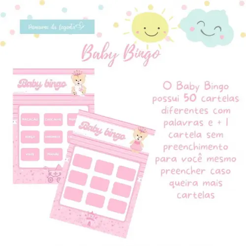 Baby Bingo Ursinha Princesa 50 Cartelas (pdf)