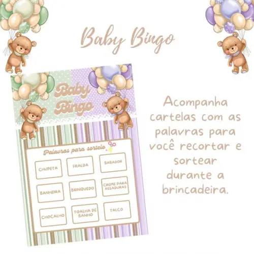 Baby Bingo Revelação Ursinhos C/nome - 50 Cartelas pdf