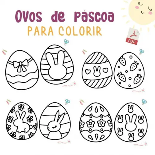 Ovos de Páscoa para Colorir (arquivo Pdf)