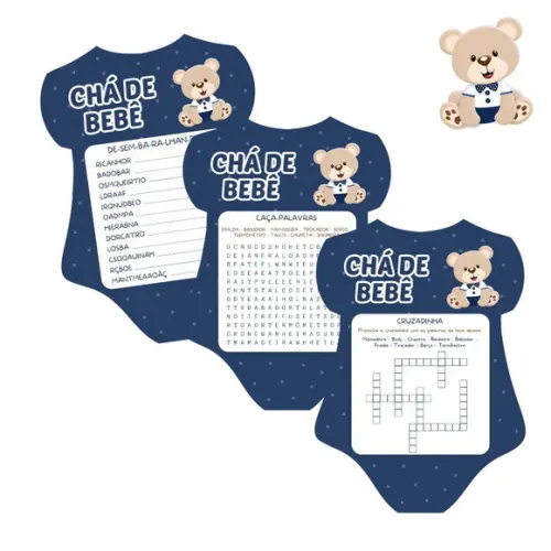 Kit Brincadeiras Chá de Bebê Ursinho Body -pdf