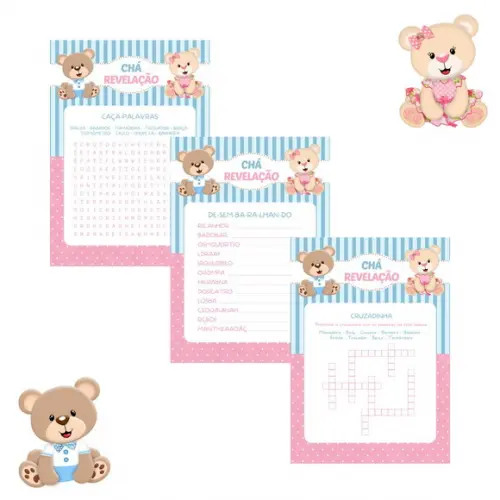 Kit Brincadeiras Chá Revelação Ursinho e Ursinha -pdf