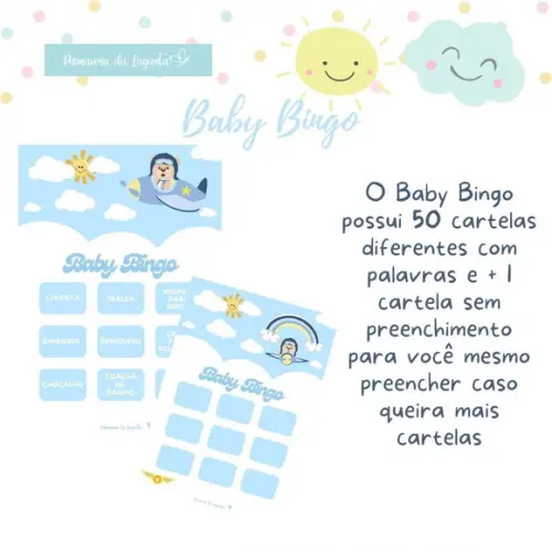 Baby Bingo Ursinho Aviador C/nome - 50 Cartelas pdf