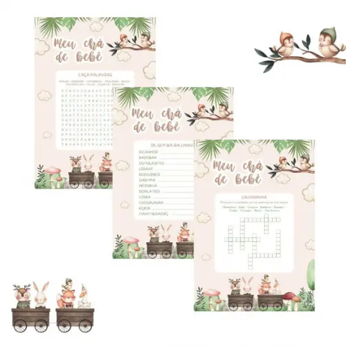 Kit Brincadeiras Chá de Bebê Florestinha -pdf