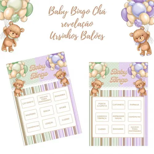 Baby Bingo Ursinhos Revelação C/nome - 100 Cartelas pdf