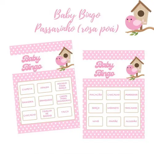 Baby Bingo Passarinho (rosa Poá) - 50 Cartelas pdf
