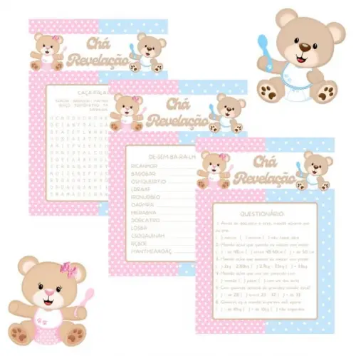 Kit Brincadeiras Chá Revelação Ursinhos Baby (pdf)
