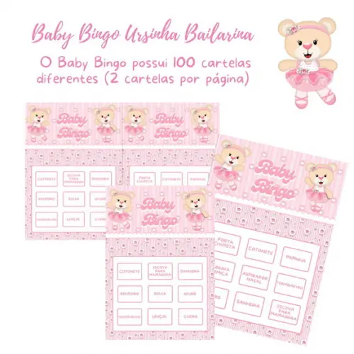 Baby Bingo Ursinha Bailarina (100 Cartelas) - pdf