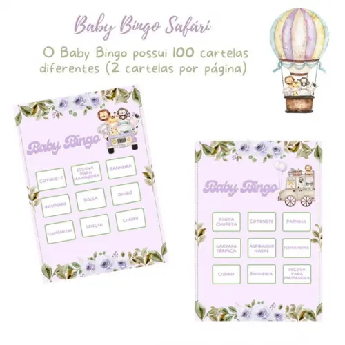 Baby Bingo Safári Lilás (100 Cartelas) - pdf