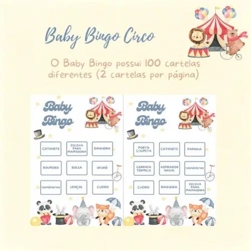 Baby Bingo Circo - 100 Cartelas pdf