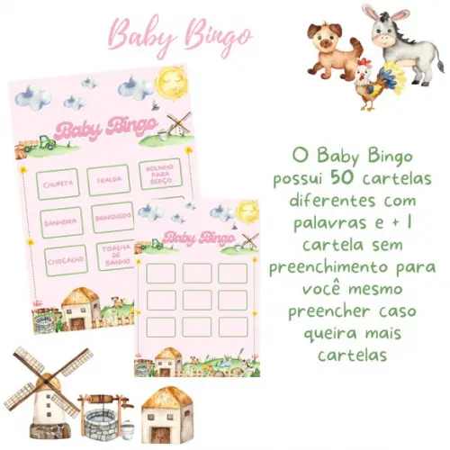 Baby Bingo Fazendinha (50 Cartelas) - pdf