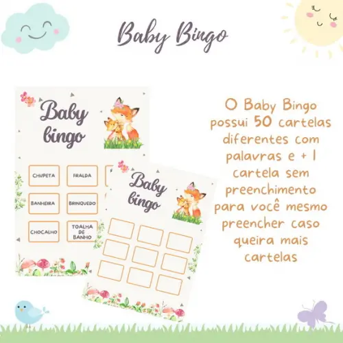 Baby Bingo Raposa 50 Cartelas
