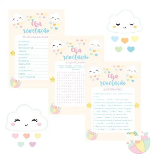 Kit Brincadeiras Chá Revelação Chuva de Amor