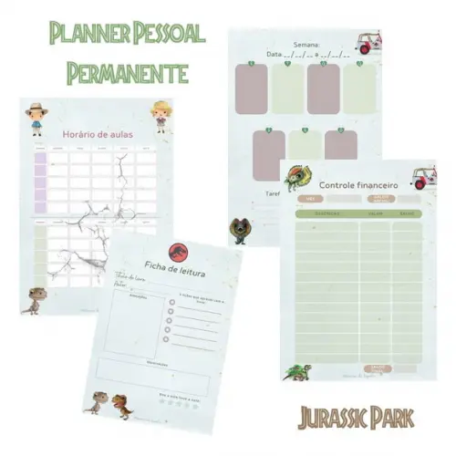 Planner Pessoal Permanente - Jurassic Park