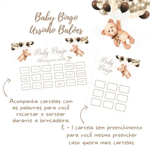 Baby Bingo Ursinho Balões - 100 Cartelas pdf