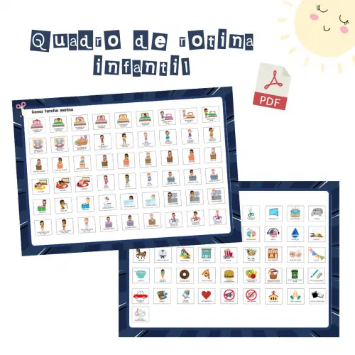 Quadro Rotina Infantil Heróis (digital Pdf)
