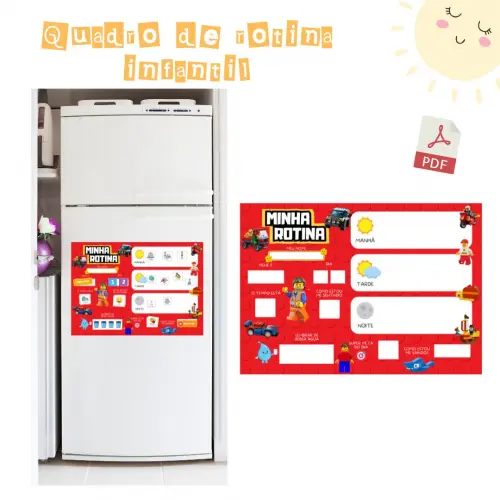 Quadro Rotina Infantil Lego (digital Pdf)
