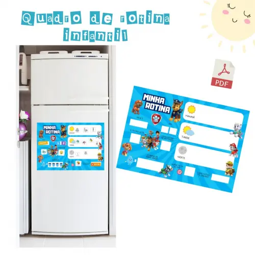 Quadro Rotina Infantil Patrulha Canina (digital Pdf)