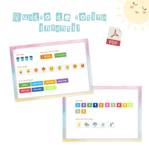 Quadro Rotina Infantil Unicórnios (digital Pdf)