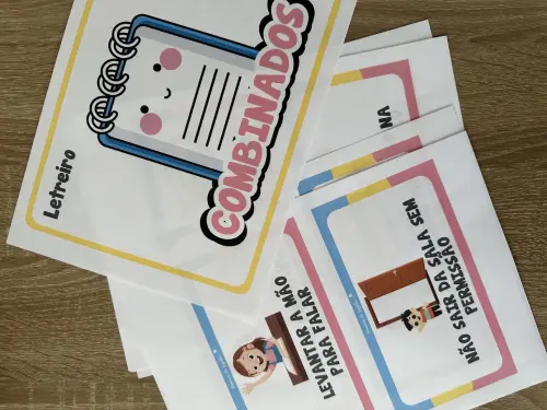 Kit Sala de Aula - Cards Rotina e Combinados (pdf)