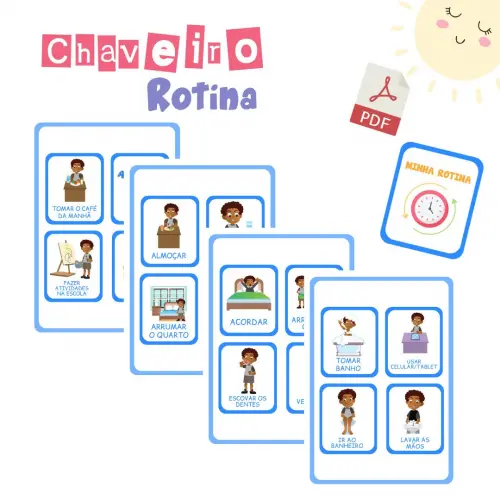 Chaveiro Rotina Infantil Menino 1 (digital Pdf)
