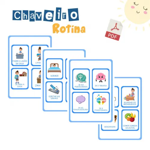Chaveiro Rotina Infantil Menino 2 (digital Pdf)