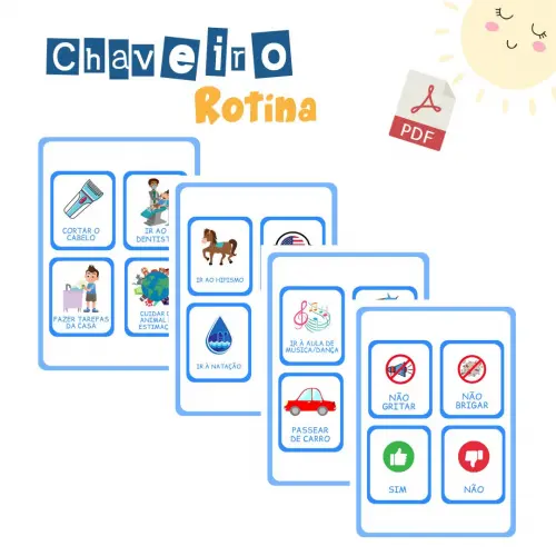 Chaveiro Rotina Infantil Menino 2 (digital Pdf)