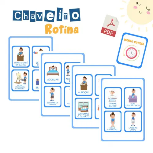 Chaveiro Rotina Infantil Menino 2 (digital Pdf)
