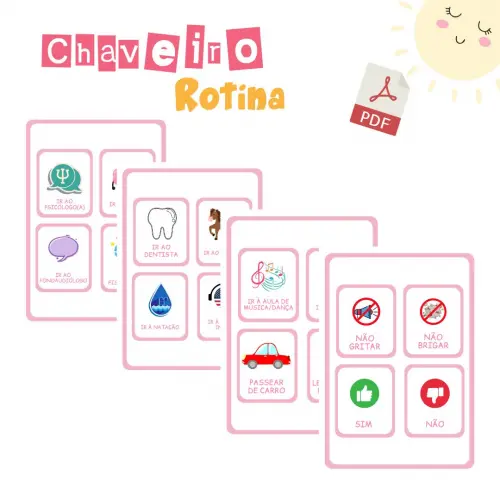 Chaveiro Rotina Infantil Menina 1 (digital Pdf)