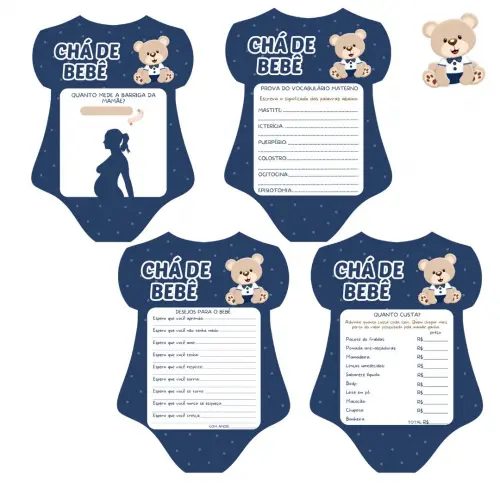 Kit Brincadeiras Chá de Bebê Ursinho Body -pdf