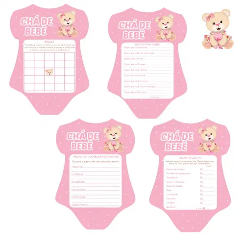 Kit Brincadeiras Chá de Bebê Ursinha Body -pdf