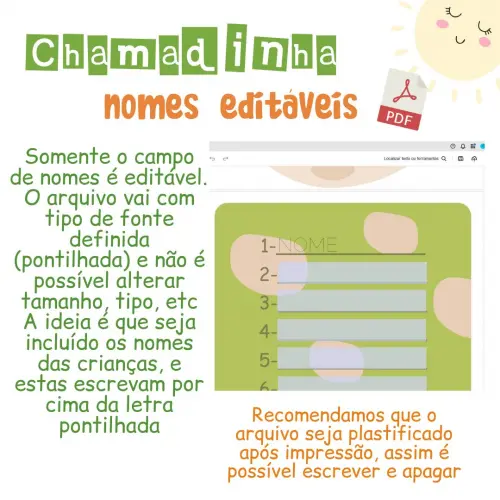 Painel Chamadinha - Dinossauro (arquivo pdf Editável)