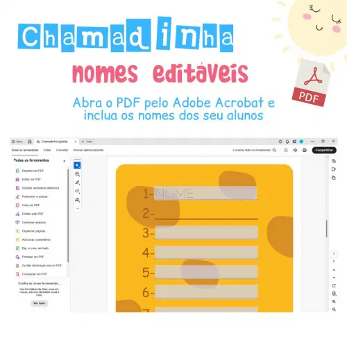 Painel Chamadinha - Girafa (arquivo pdf Editável)