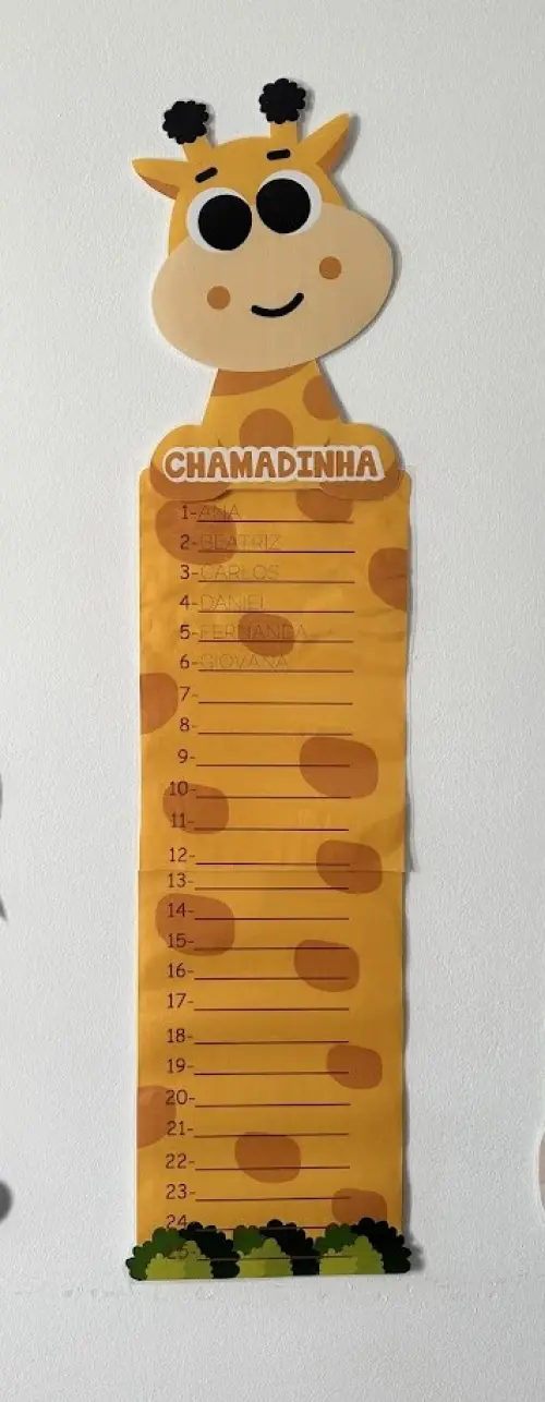 Painel Chamadinha - Girafa (arquivo pdf Editável)
