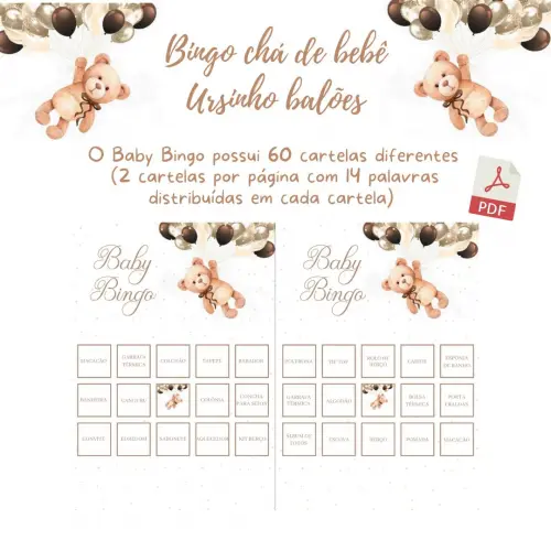 Baby Bingo Ursinho Balões (60 Cartelas) pdf