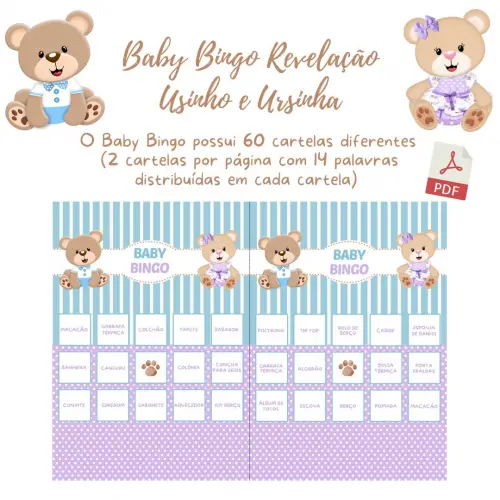 Baby Bingo Revelação Ursinho e Ursinha (60 Cartelas) pdf