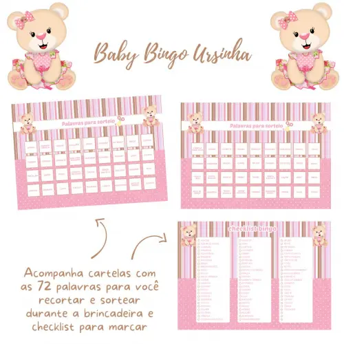 Baby Bingo Ursinha Rosa e Bege (60 Cartelas) pdf