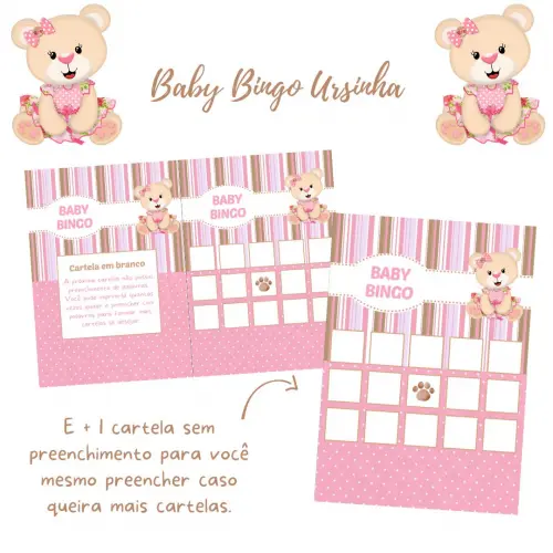 Baby Bingo Ursinha Rosa e Bege (60 Cartelas) pdf