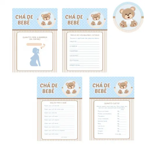 Kit Brincadeiras Chá de Bebê Ursinho -pdf