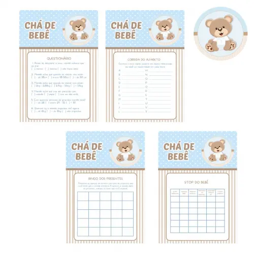 Kit Brincadeiras Chá de Bebê Ursinho -pdf