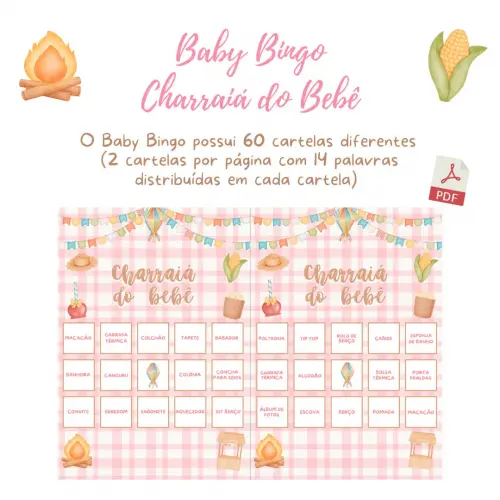 Baby Bingo Charraiá do Bebê - Rosa (60 Cartelas) pdf