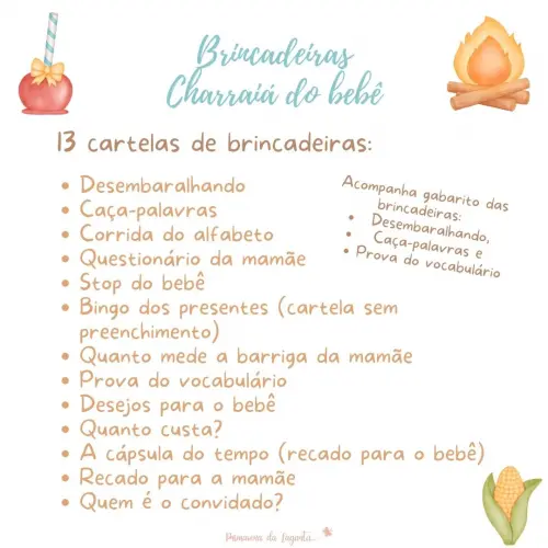 Kit Brincadeiras Charraiá do Bebê Festa Junina - Azul (pdf)