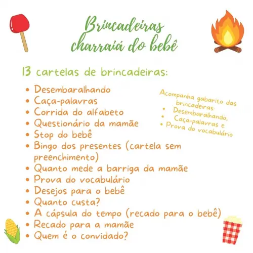 Kit Brincadeiras Charraiá do Bebê Festa Junina/caipira (pdf)