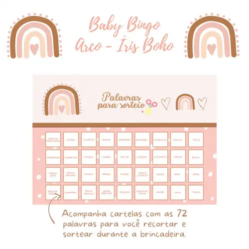 Baby Bingo Arco-íris Boho (60 Cartelas) pdf